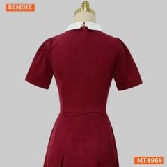 Đầm thiết kế cổ sen eo đính nơ tùng xếp ly MT8969