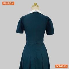 Đầm thiết kế cổ sen eo đính nơ tùng xếp ly MT8969