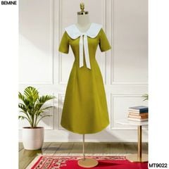 Đầm thiết kế cổ nơ tùng chữ A MT9022