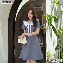 Đầm thiết kế cổ nơ tùng chữ A MT9022