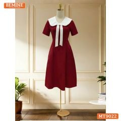Đầm thiết kế cổ nơ tùng chữ A MT9022