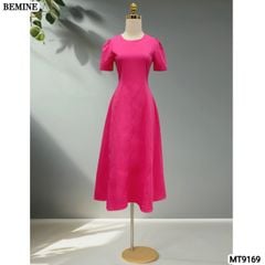 Đầm thiết kế cổ tròn dáng xòe dài MT9169