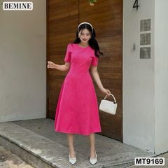 Đầm thiết kế cổ tròn dáng xòe dài MT9169