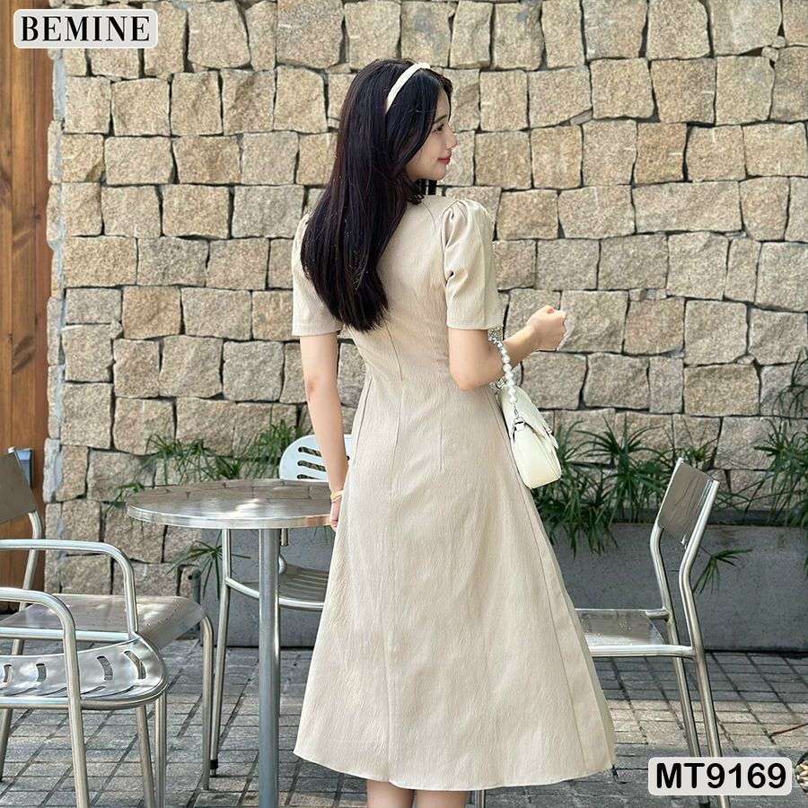 Đầm thiết kế cổ tròn dáng xòe dài MT9169
