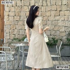 Đầm thiết kế cổ tròn dáng xòe dài MT9169