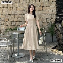 Đầm thiết kế cổ tròn dáng xòe dài MT9169