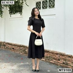 Đầm thiết kế cổ tròn dáng xòe dài MT9169