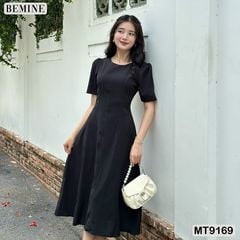 Đầm thiết kế cổ tròn dáng xòe dài MT9169