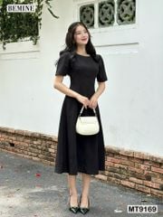 Đầm thiết kế cổ tròn dáng xòe dài MT9169