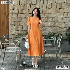 Đầm thiết kế cổ tròn dáng xòe dài MT9169