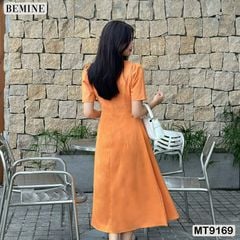 Đầm thiết kế cổ tròn dáng xòe dài MT9169