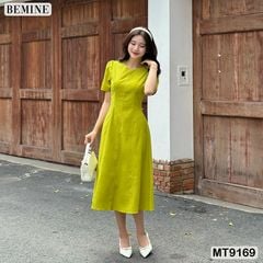 Đầm thiết kế cổ tròn dáng xòe dài MT9169