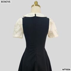 Đầm thiết kế cổ sen đính nơ tơ hoa nổi dáng chữ A MT9306