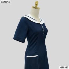Đầm thiết kế cổ thủy thủ đính nút dáng chữ A MT9387