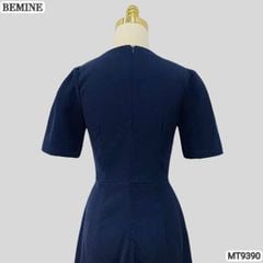 Đầm thiết kế cổ kiểu đính nút dáng xếp ly MT9390