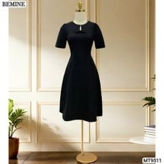 Đầm thiết kế BEMINE cổ tròn viền ngọc dáng chữ A phù hợp đi chơi, đi dạo phố-MT9511