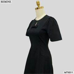 Đầm thiết kế BEMINE cổ tròn viền ngọc dáng chữ A phù hợp đi chơi, đi dạo phố-MT9511
