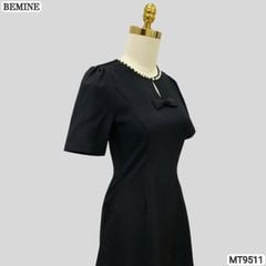 Đầm thiết kế BEMINE cổ tròn viền ngọc dáng chữ A phù hợp đi chơi, đi dạo phố-MT9511