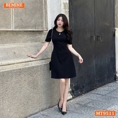 Đầm thiết kế BEMINE cổ tròn viền ngọc dáng chữ A phù hợp đi chơi, đi dạo phố-MT9511