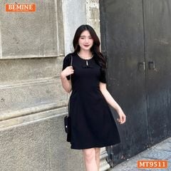 Đầm thiết kế BEMINE cổ tròn viền ngọc dáng chữ A phù hợp đi chơi, đi dạo phố-MT9511