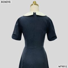 Đầm thiết kế BEMINE cổ sen đính nơ tùng xếp ly phù hợp đi chơi, đi dạo phố-MT9512