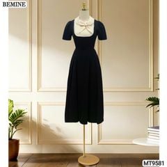 Đầm thiết kế cổ phối hoa viền ren dáng dài MT9581