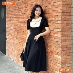 Đầm thiết kế cổ phối hoa viền ren dáng dài MT9581