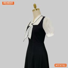 Đầm thiết kế BEMINE cổ kiểu tai thỏ dáng dài giả yếm phù hợp đi làm, đi chơi-MT9702