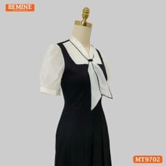 Đầm thiết kế BEMINE cổ kiểu tai thỏ dáng dài giả yếm phù hợp đi làm, đi chơi-MT9702