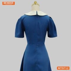 Đầm thiết kế BEMINE cổ kiểu dáng chữ A có nút phù hợp đi làm, đi dạo phố-MT9712