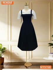 Đầm thiết kế BEMINE cổ V dáng đuôi cá giả yếm có nơ phù hợp đi làm, đi dạo phố-MT9768