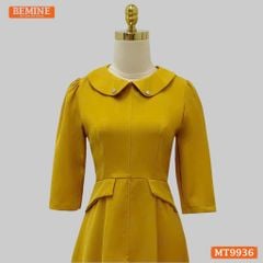 Đầm thiết kế BEMINE cổ sen dáng chữ A tay lửng phù hợp đi làm, đi chơi và đi tiệc-MT9936