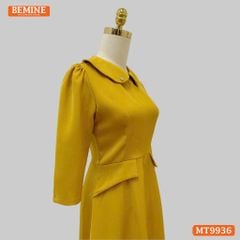 Đầm thiết kế BEMINE cổ sen dáng chữ A tay lửng phù hợp đi làm, đi chơi và đi tiệc-MT9936