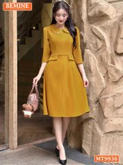 Đầm thiết kế BEMINE cổ sen dáng chữ A tay lửng phù hợp đi làm, đi chơi và đi tiệc-MT9936