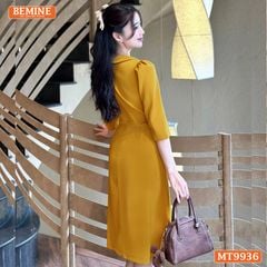 Đầm thiết kế BEMINE cổ sen dáng chữ A tay lửng phù hợp đi làm, đi chơi và đi tiệc-MT9936