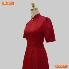 Đầm thiết kế BEMINE cổ tàu nút kiểu dáng chữ A phù hợp đi làm, đi chơi-MT9971