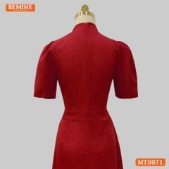 Đầm thiết kế BEMINE cổ tàu nút kiểu dáng chữ A phù hợp đi làm, đi chơi-MT9971
