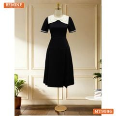Đầm thiết kế BEMINE cổ tròn kiểu nơ phối ren dáng chữ A phù hợp đi làm, đi chơi-MT9996