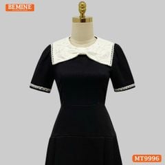 Đầm thiết kế BEMINE cổ tròn kiểu nơ phối ren dáng chữ A phù hợp đi làm, đi chơi-MT9996