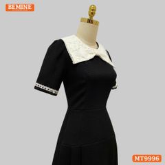 Đầm thiết kế BEMINE cổ tròn kiểu nơ phối ren dáng chữ A phù hợp đi làm, đi chơi-MT9996