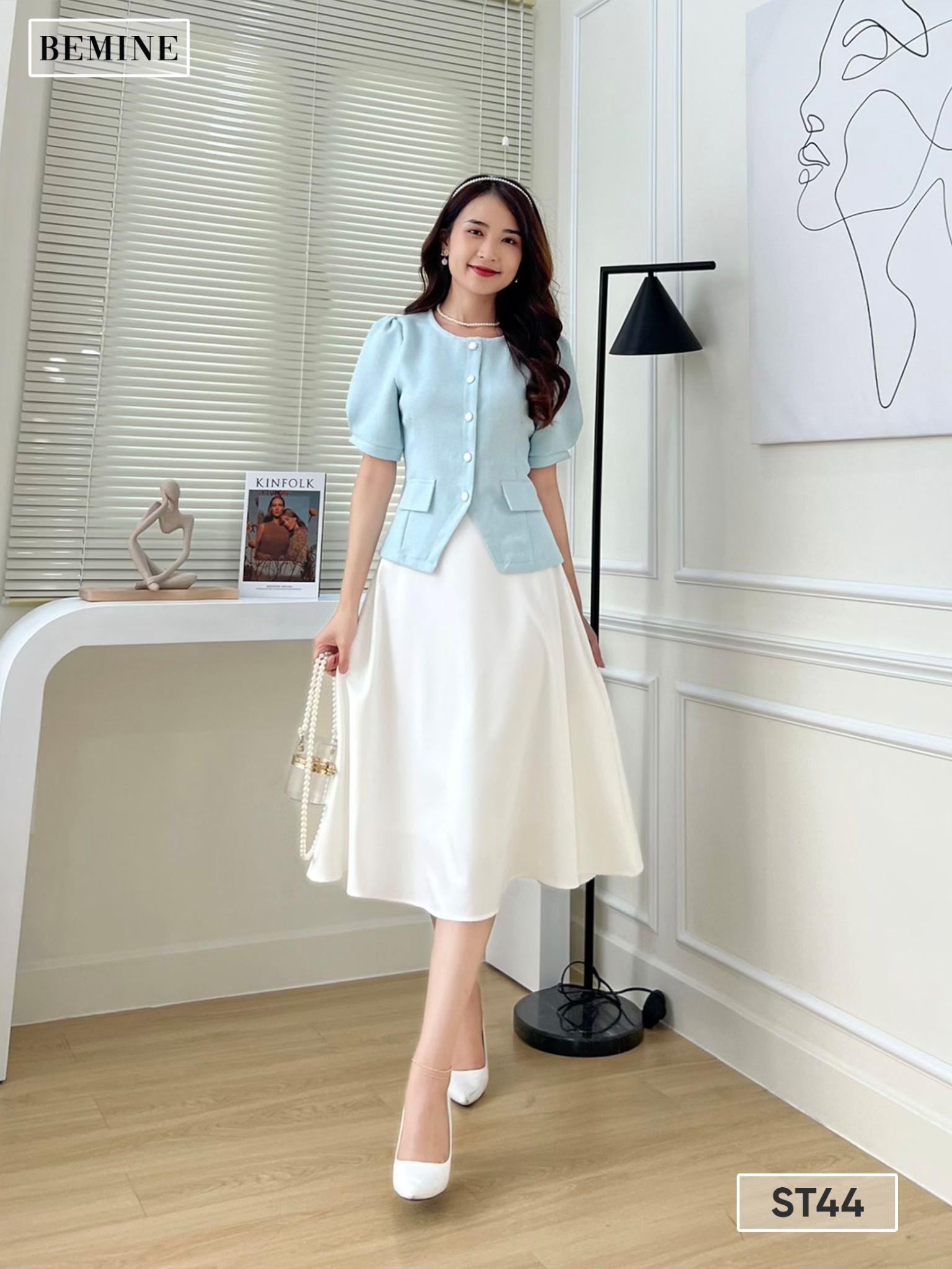 Sét áo hai dây lụa họa và chân váy đuôi cá cho bé gái CBG40569B  Bé Cưng  Shop