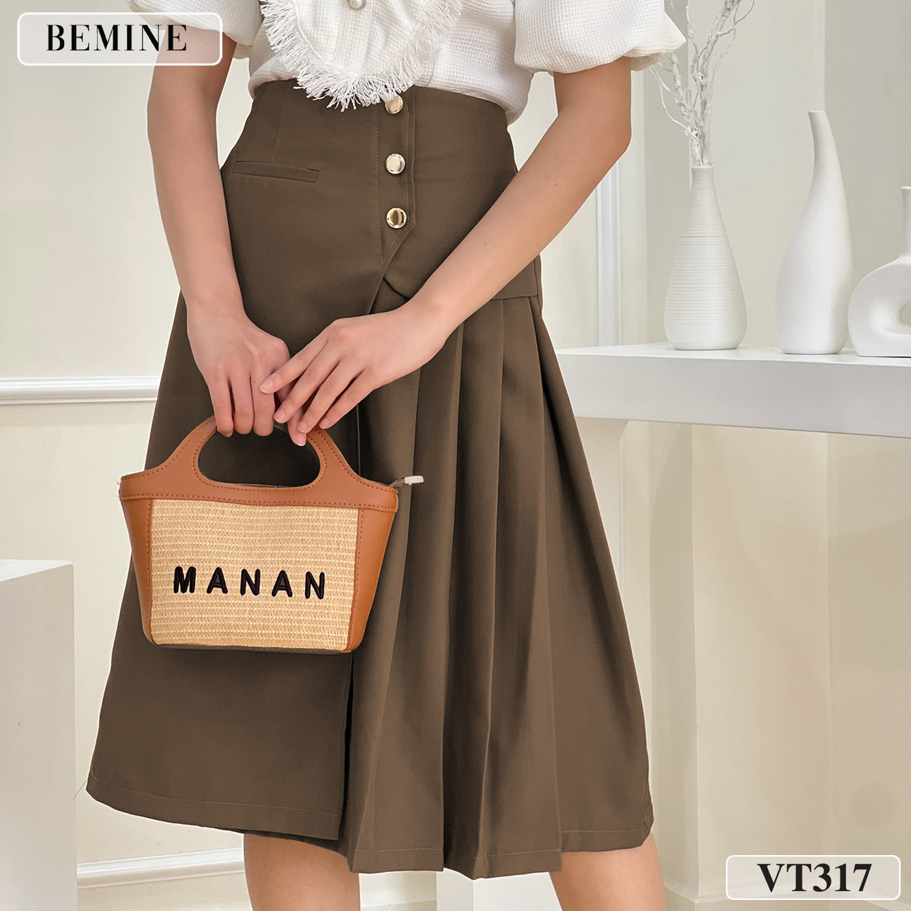 Chân váy chữ A in chữ kiểu nhiều màu CVN00003