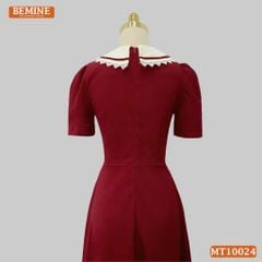 Đầm thiết kế BEMINE cổ cavat viền ren dáng chữ A phù hợp đi làm, đi chơi-MT10024