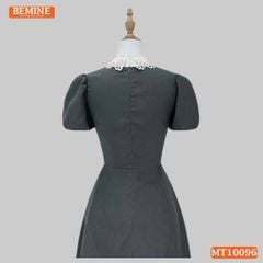 Đầm thiết kế BEMINE cổ ren khoét vai tay phồng dáng chữ A phù hợp đi làm-MT10096