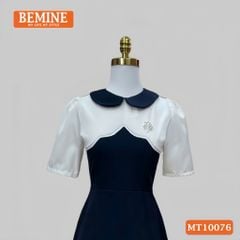 Đầm thiết kế BEMINE cổ sen phối viền gợn sóng dáng chữ A phù hợp đi làm, đi tiệc-MT10076