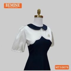 Đầm thiết kế BEMINE cổ sen phối viền gợn sóng dáng chữ A phù hợp đi làm, đi tiệc-MT10076