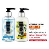  Combo Dầu Gội sạch gàu và ngừa rụng kích thích mọc tóc Tinh Dầu Bạc Hà Sea Foam 