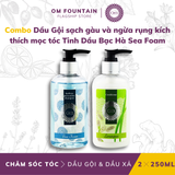  Combo Dầu Gội sạch gàu và ngừa rụng kích thích mọc tóc Tinh Dầu Bạc Hà Sea Foam 