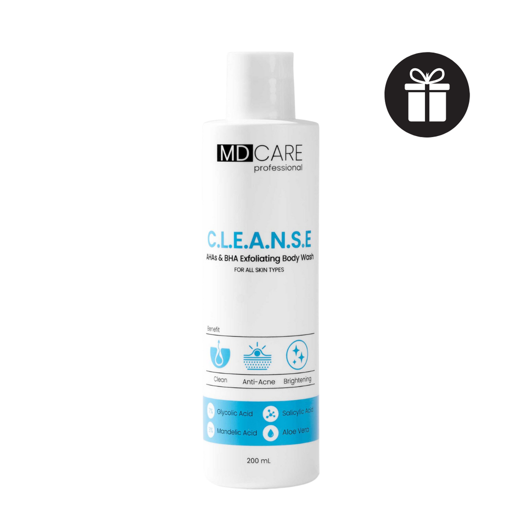 Sữa tắm tẩy tế bào chết và giảm mụn MD Care AHAs & BHA Exfoliating Body Wash