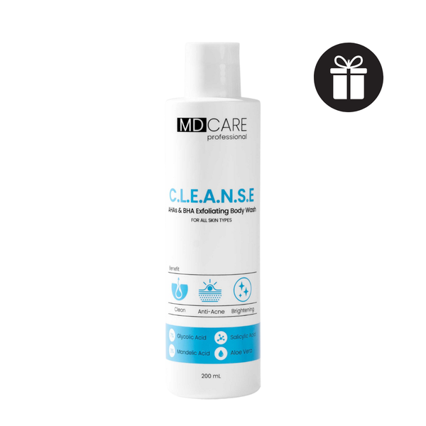 Sữa tắm tẩy tế bào chết và giảm mụn MD Care AHAs & BHA Exfoliating Body Wash